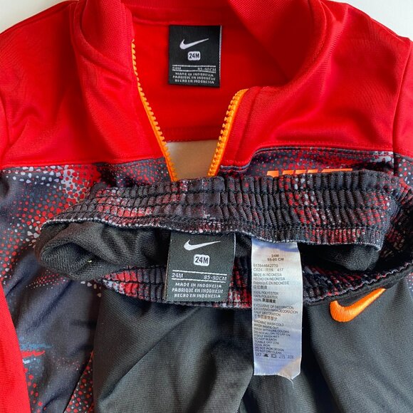 NIKE Boys 2-Piece Jacket & Pants Track Suit Matching Set Black Red - Picture 6 of 6